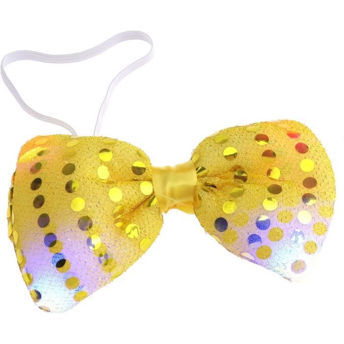 Papillon Con Luci LED Per Feste - Con Paillettes, Accessorio Carnevale E Party (Oro)