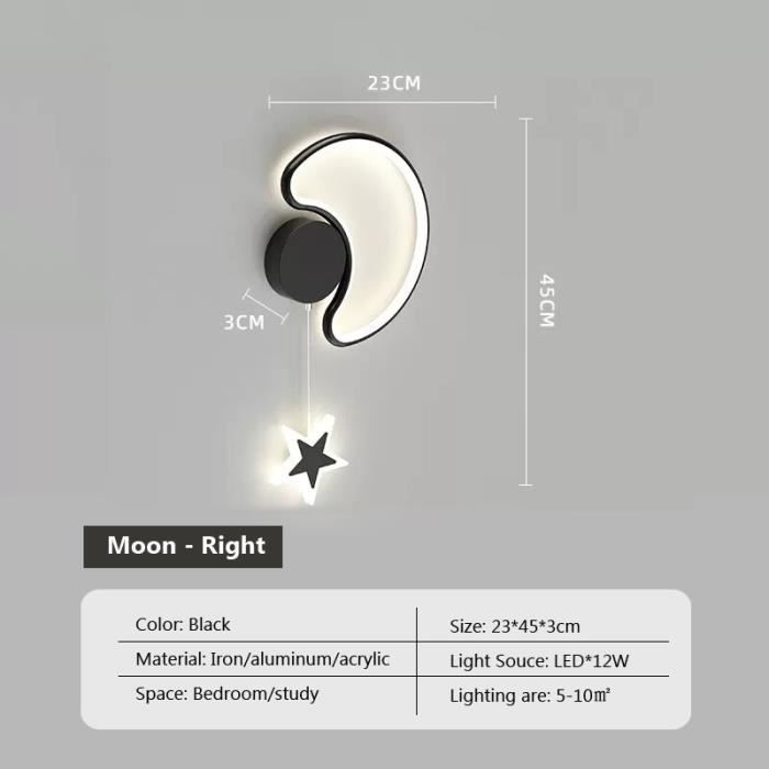 Lampe de table étoile LED, lumière d'ambiance 33 cm, lampe de chevet à