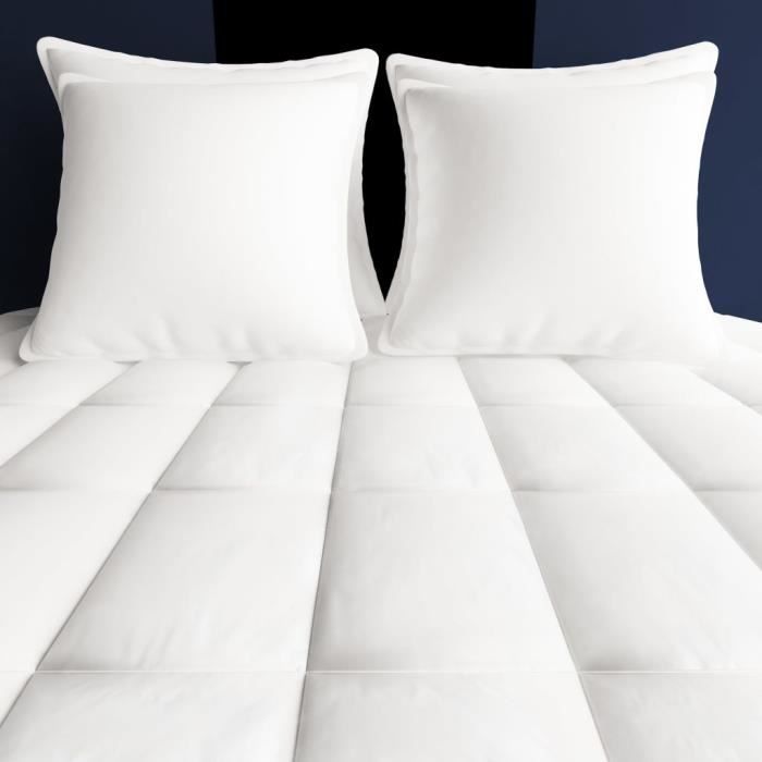 Couette en plumes et duvet dhiver - MEE - 200x220 cm - Chaude - Blanc