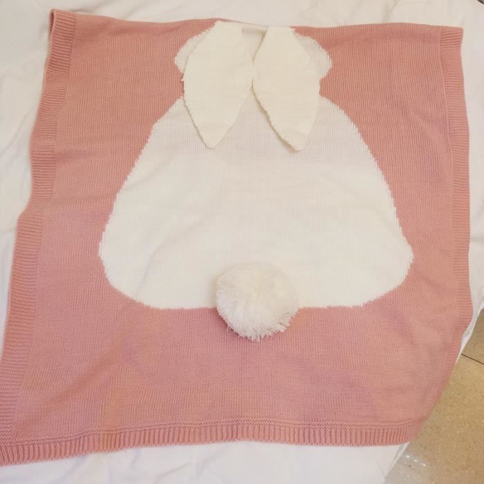 Couverture bébé personnalisable lapin en coton Made in France