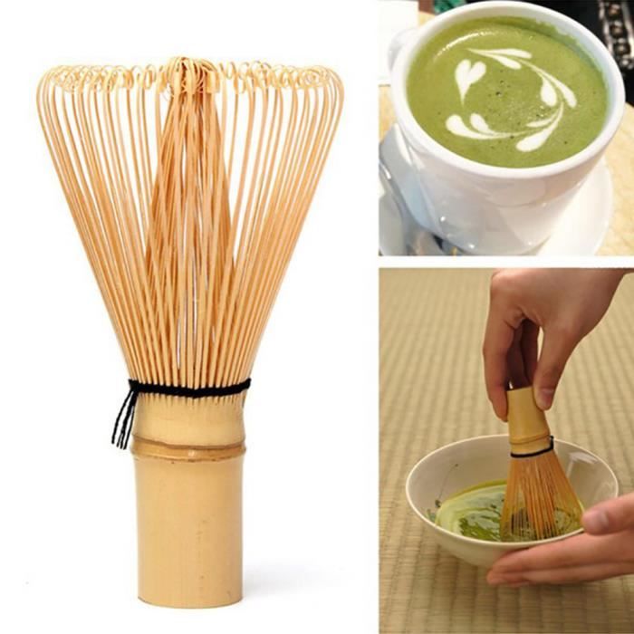 Gaetooely Fouet a The de Matcha au The Vert Fouet a The Chasen de Bambou Fouet a The en Bambou pour Ceremonie du The Professionnel Matcha en Poudre Ustensile de Cuisine