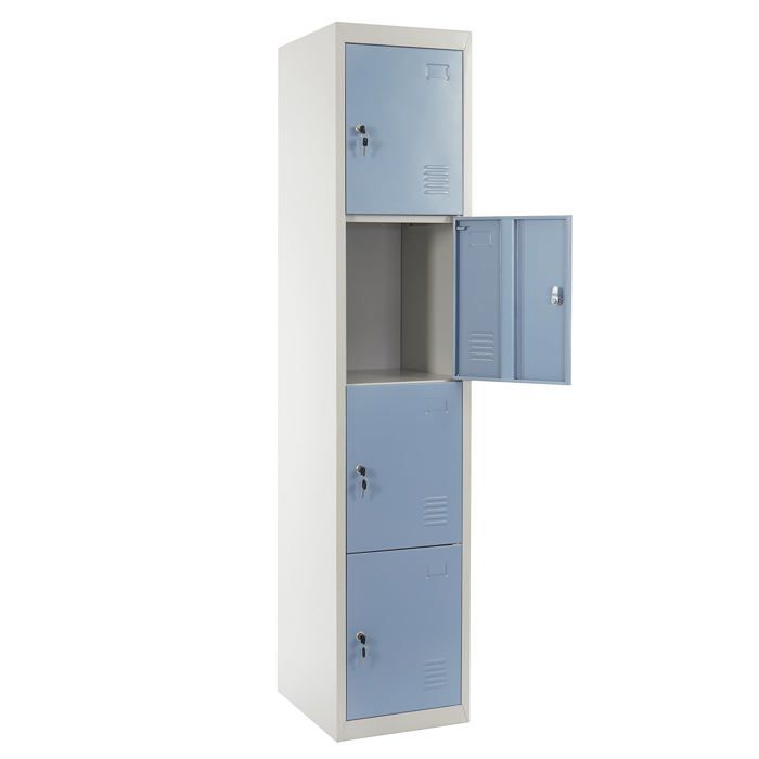 Caisson a tiroirs casier serrures en metal 180x38x45cm bleu 04_0001648