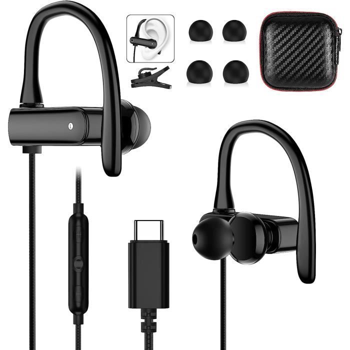 Ecouteur USB C pour Samsung S23 S22 S21 S20 A54 A53, Ecouteurs Filaire USB  C avec Micro et Contrôle du Volume, Écouteurs USB Type C Stéréo pour Huawei  P40 P30 Pro Xiaomi (