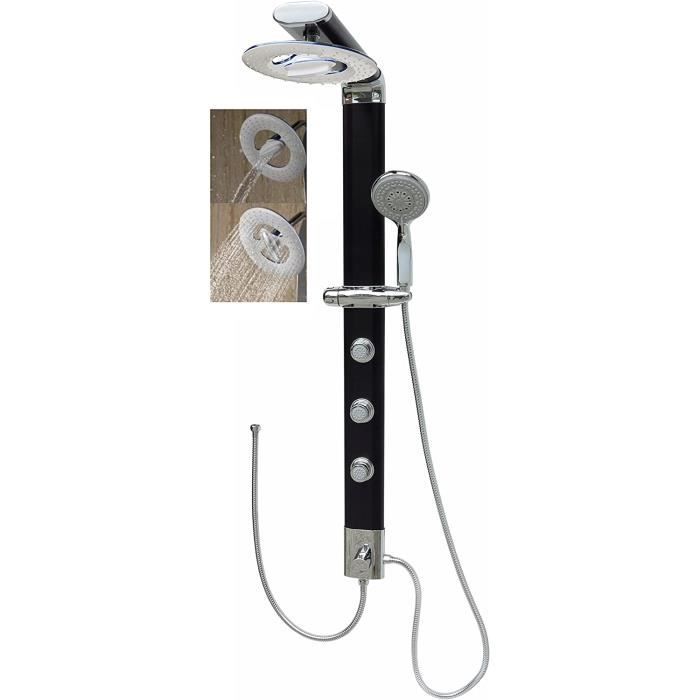 AJWcolonne de douche hydromassante noir sans colonne