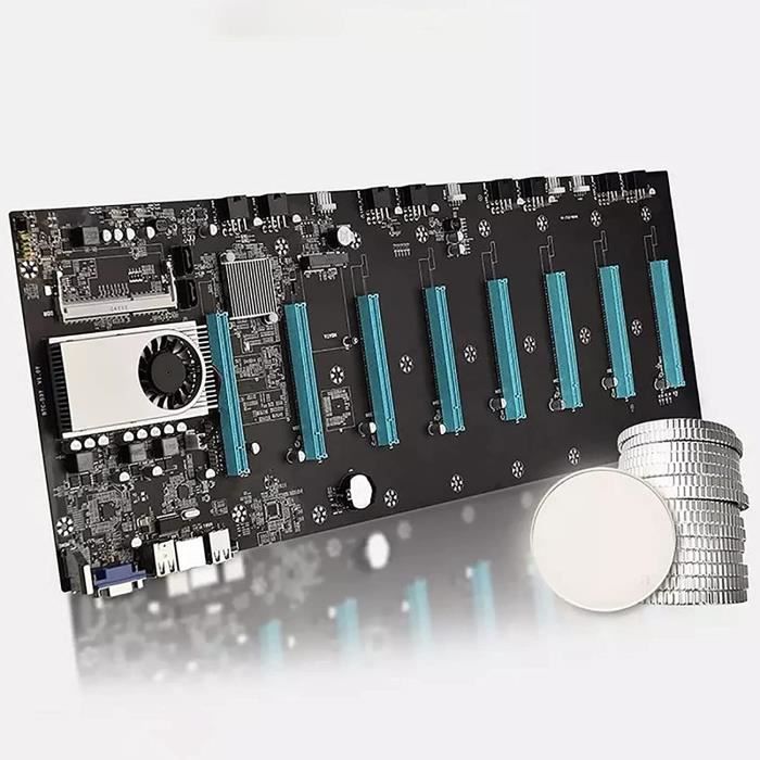 Carte Mère De Minage BTC-T37 8 GPU - Kit Avec CPU Intel Celeron Inclus - Riserless