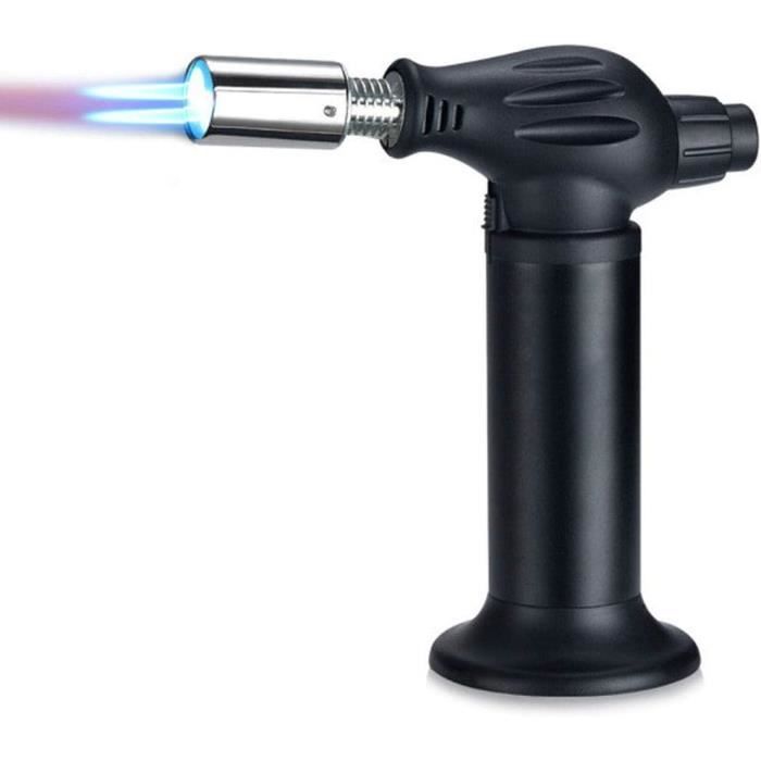Briquet Au Butane Rechargeable Avec Sécurité - Flamme Réglable Coupe-vent, Pour Cuisine, Barbecue, Extérieur (butane Non Inclus)