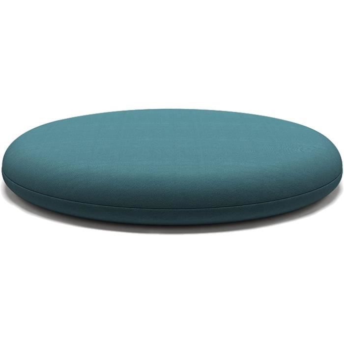 ZIBENE Galette De Chaise Ronde Bistrot, Coussins Chaises IntéRieur Lot De 4 Rond, Coussins pour Chaises De Jardin ImperméAble Cuir avec AntidéRapante Fond, 3.5cm Epaisse Lignees Rembourrage Bleu