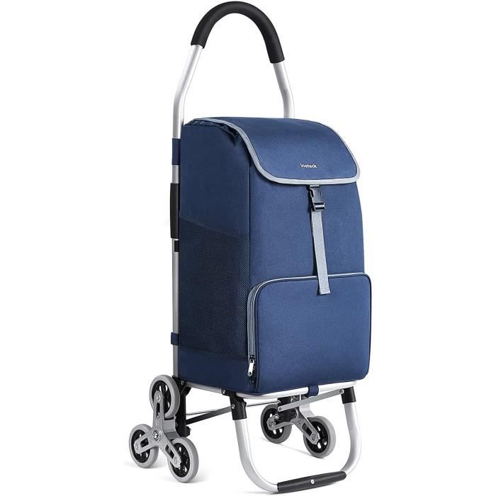 Chariot De Courses Pliable Ytonet 55L - Capacité 68 Kg - Sac Isotherne Et Étui - Pour Supermarché, Camping - Noir