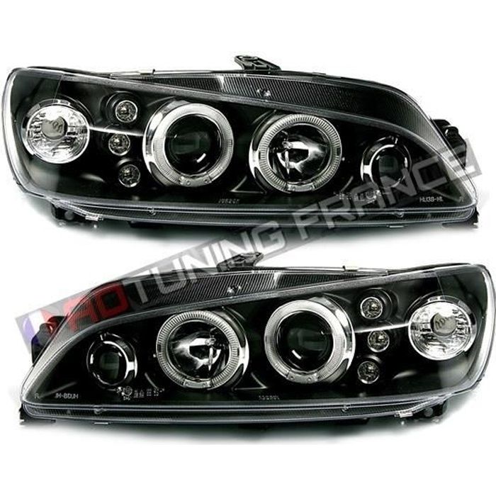 2 FEUX PHARE AVANT ANGEL EYES NOIR PEUGEOT 206 PHASE 2