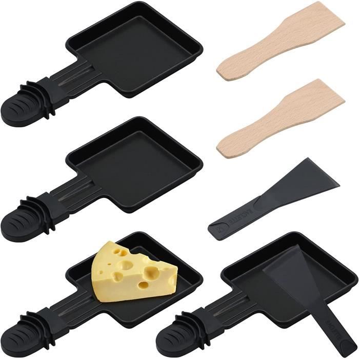 Pelle En Bois Pour Raclette - Hêtre Naturel - Compatible SEB, Tefal - Pour Poêlon, Gril, Wok - Lot De 10 - 8