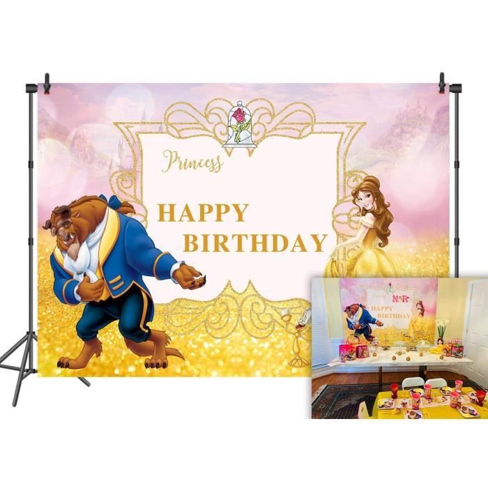 Toile De Fond Anniversaire En Vinyle La Belle Et La Bete 2 1 M X 1 5 M293 Cdiscount Appareil Photo