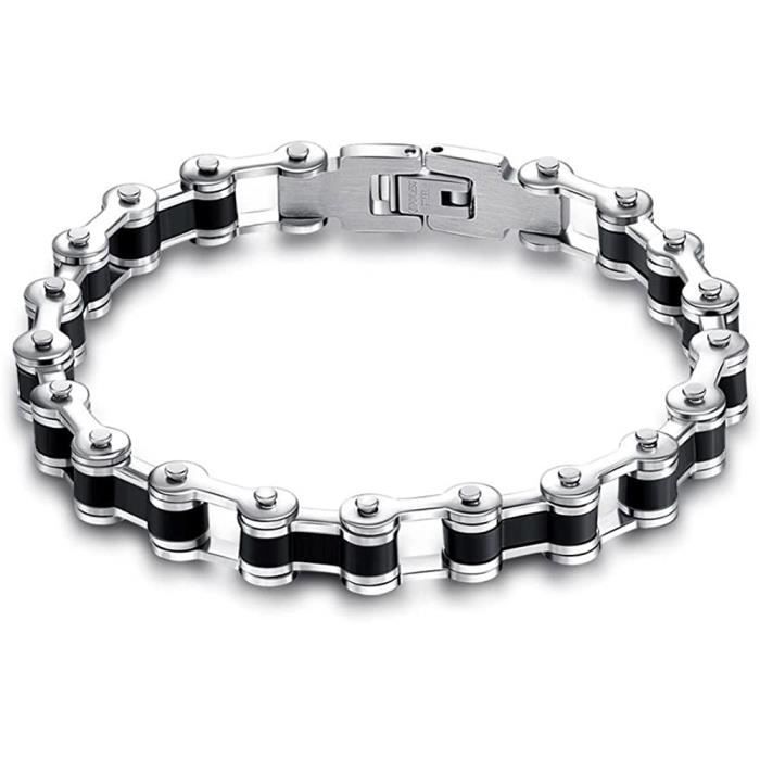 Bracelet Homme en Cuir Tressé et Acier Inxoydable Noir ou Marron Taille au Choix BOBIJOO Jewelry