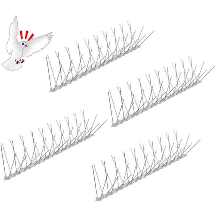 3 Pièces Système Anti-Oiseaux Anti Pigeons Pointes à Oiseaux Dissuasion Inoxydable Kit Dissuasif Crampons Anti-Oiseaux pour Balcons otutun Pointes d'oiseaux en Acier Fenêtres et Toits 