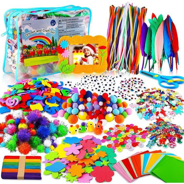 1600+ Bricolage Enfant Cure Pipe Cleaners Crafts Kit,DIY Activites