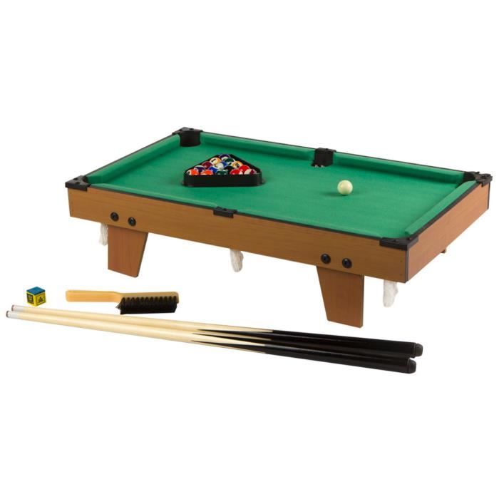Mini Billard Américain En Bois / Dimensions: 92,5 X 51,5 Cm Avec 2 Queues, Triangle En Bois Et Boite De Billes Compléte - Jeux & Jouets