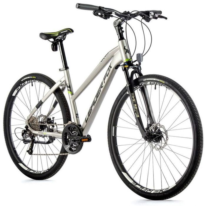 Vélo électrique VTC 28 musculaire femme Leader Fox Toscana 2022 18 9V - argent - 190/178 cm
