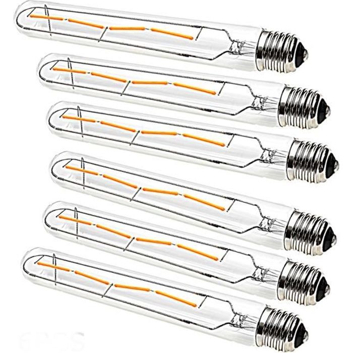 6X E27 T30 Long Tube LED Ampoule 4w Tubulaire E27 40w Edison Filament