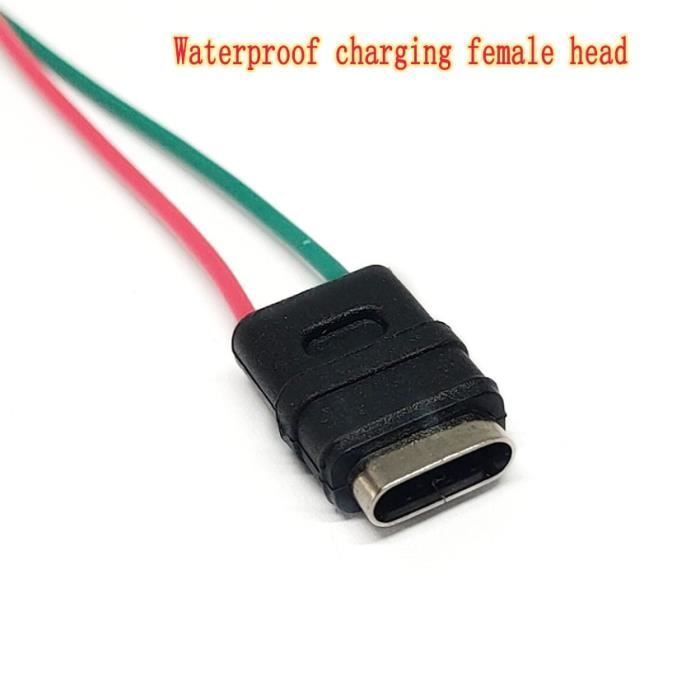5pcs Connecteur Usb Typec Étanche, Fil À Souder Femelle, Courant — free download
