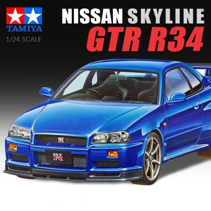 Kit d'assemblage de maquettes de voitures, 24210 MP, modèle 1-24, échelle Nissan  Skyline GT-R(R34) - Cdiscount Beaux-Arts et Loisirs créatifs