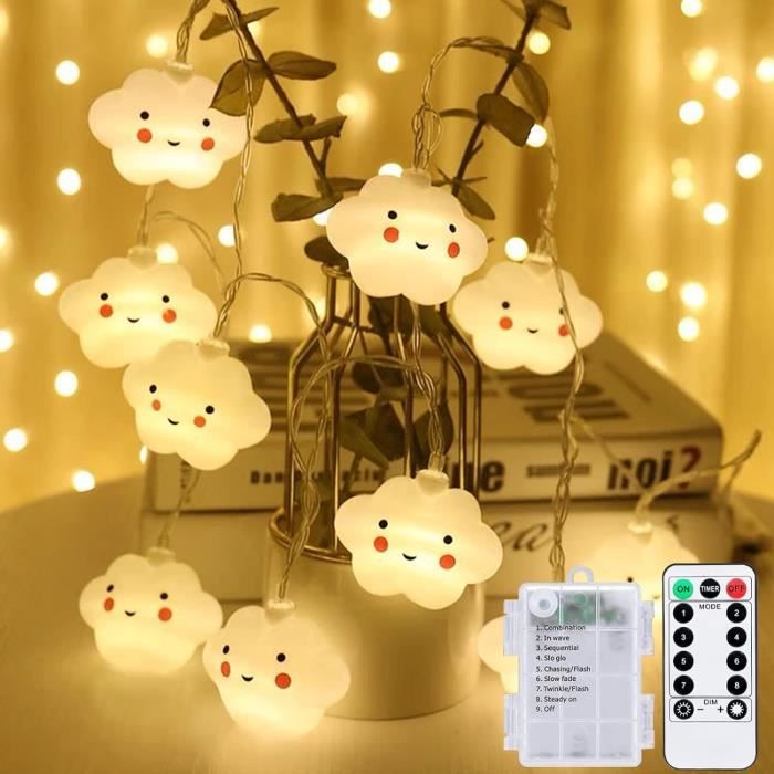 Guirlande Lumineuse Dinosaures à Piles - 1,5 M, 10 LED, Minuterie 8/16h, étanche IP44, Pour Chambre Enfant