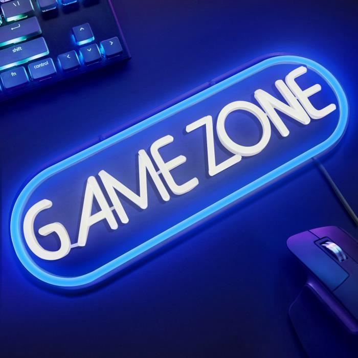 Enseigne Lumineuse Neon LED Gaming - 42x13 Cm - USB - Décoration Gamer Chambre Ou Bar