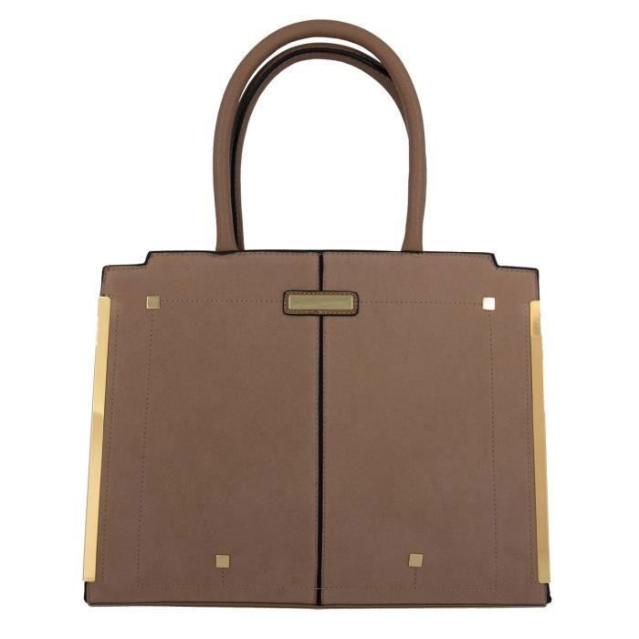 CRAZYCHIC - Sac à Main Femme Cabas Fourre-Tout Grande Taille Daim et Imitation Cuir - Mode Chic Elegant Style Dame - Taupe CRAZYCHIC - Sac à Main Femme Cabas Fourre-Tout Grande Taille Daim et Imitation Cuir - Mode Chic Elegant Style Dame - Taupe