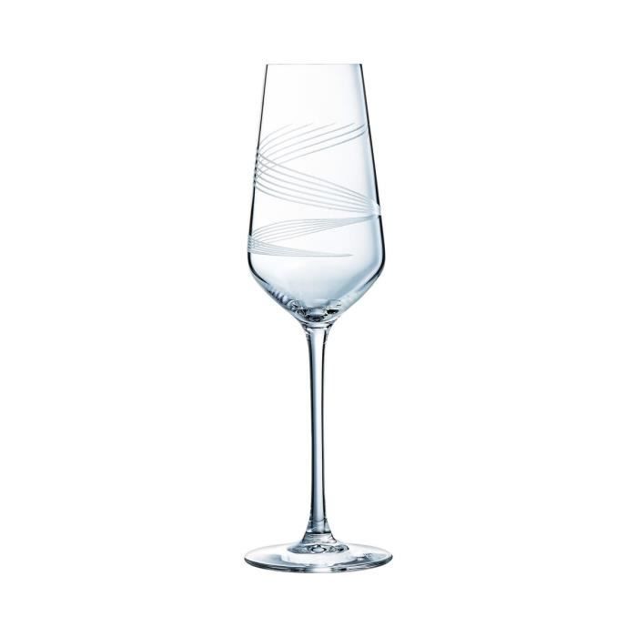 4 flûtes à champagne 21cl Intense - Cristal d'Arques - Cristallin moderne 244 Transparent