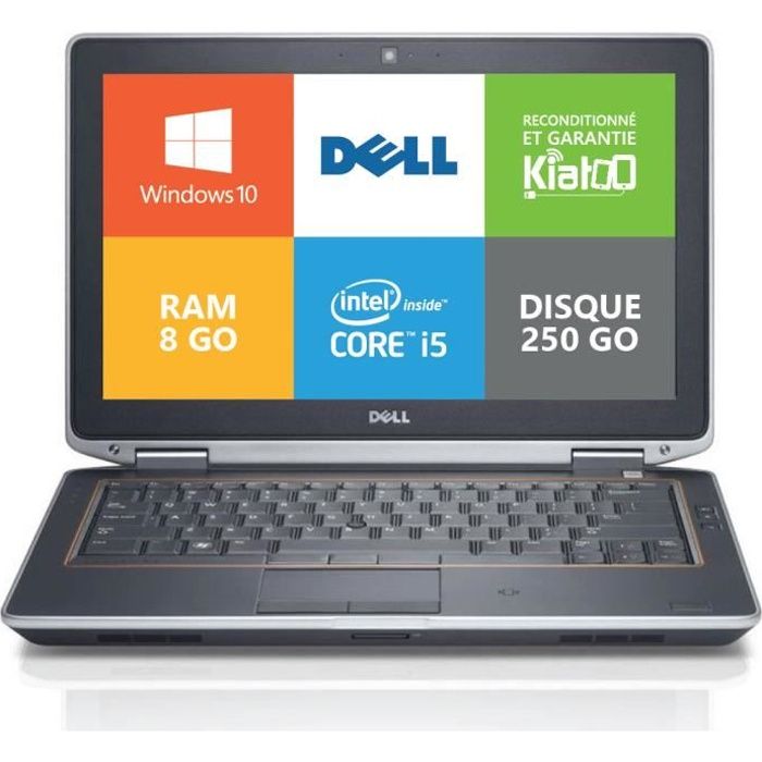 Vente PC Portable ordinateur portable DELL latitude E6320 core I5 8 go ram 250 go disque dur,pc reconditionné,windows 10 originale pas cher Vente PC Portable ordinateur portable DELL latitude E6320 core I5 8 go ram 250 go disque dur,pc reconditionné,windows 10 originale pas cher