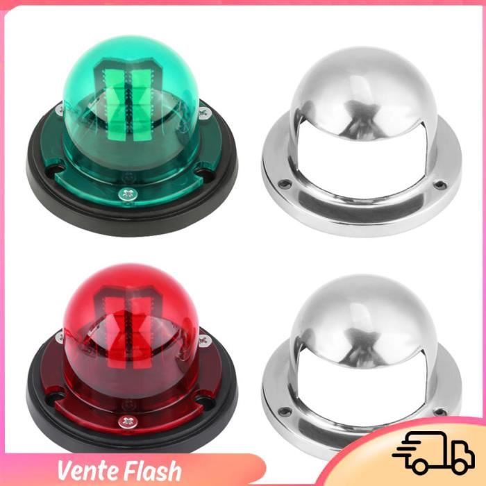 Lot De 4 Feux De Navigation LED HUFFA – Rouge, Vert, Blanc – Silicone étanche Pour Bateau, Vélo, Chasse
