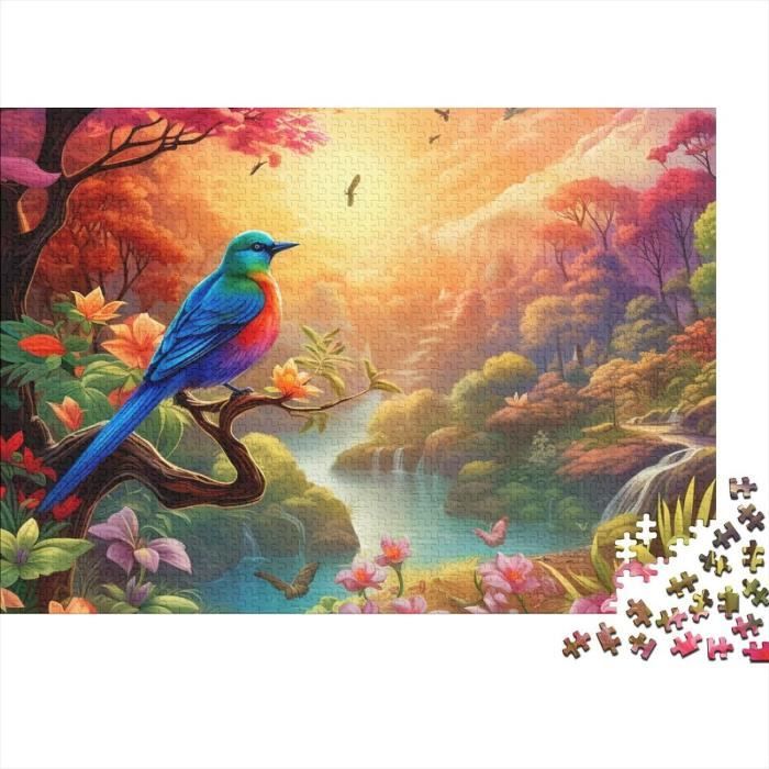 Contour Puzzle - Arbre Oiseaux