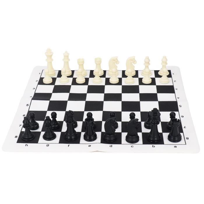 Jeu D’échecs Portable En Rouleau – Plateau 34x34 Cm, Pièces Plastique Avec Velours – Voyage, Plage, Maison – Cadeau Pour Toute La Famille
