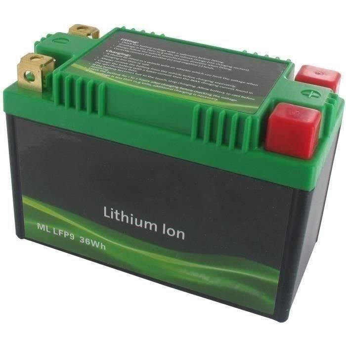 Batterie de démarrage Lithium-Fer-Potassium (LiFePo4 ou LFP) 12V 15A 36Wh, remplace batteries acide/plomb YTX9-BS, YTR9-BS, YTX9A-BS