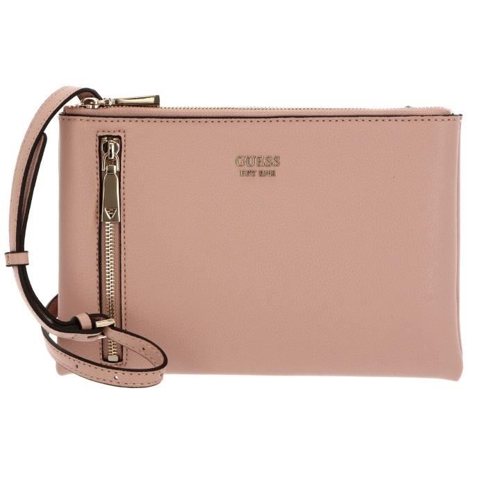 GUESS Naya Mini Double Zip Crossbody Bag Almond [134473] sac à épaule