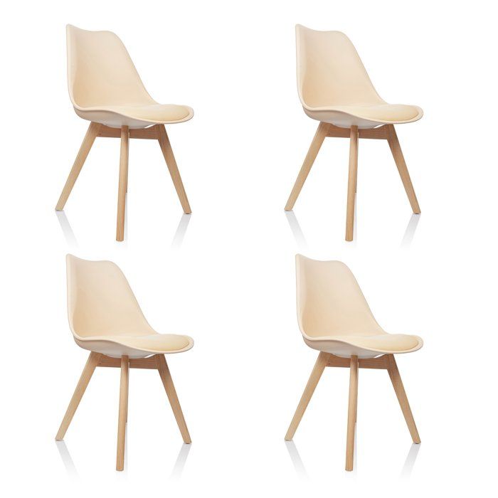 Chaise à coque - hjh OFFICE - SCANDI 4 - Beige - Plastique Chaise à coque - hjh OFFICE - SCANDI 4 - Beige - Plastique