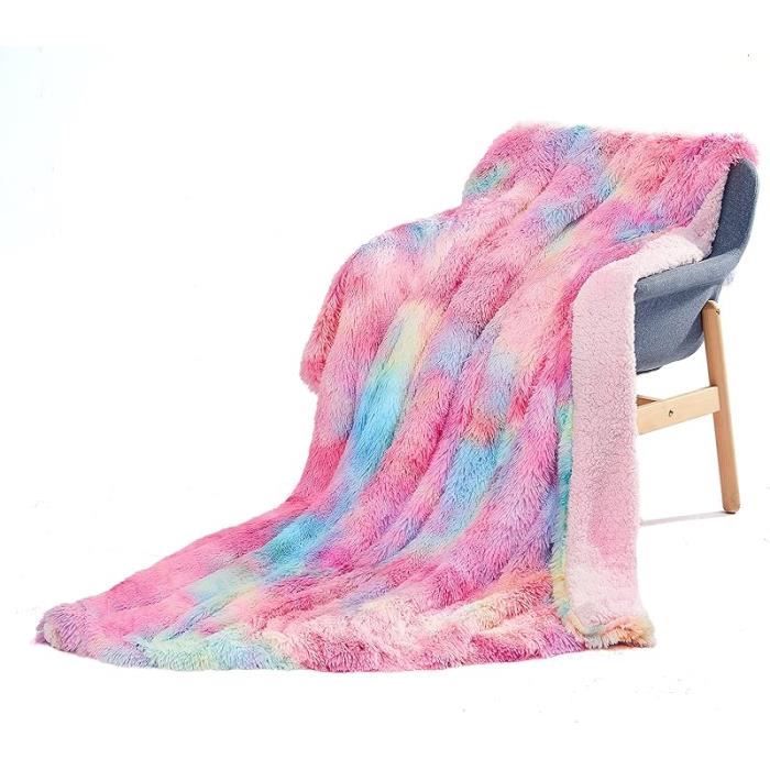 Couverture 160x200cm Plaid Polaire ArcenCiel Super Chaude Couverture Sherpa Sheep Cdiscount