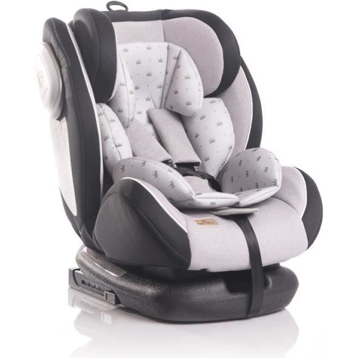 LORELLI Si&egrave;ge auto b&eacute;b&eacute; ISOFIX groupe 0+/1 Corsica gris - Harnais 4-5 points - Face et dos route - Appui-t&ecirc;te r&eacute;glable 