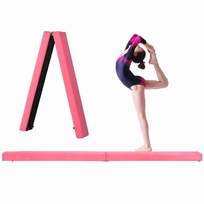 LZQ Poutre d'équilibre pour enfants Pliable Poutre d'équilibre Gymnastique  Poutre d'équilibre Equipement de fitness - Rose