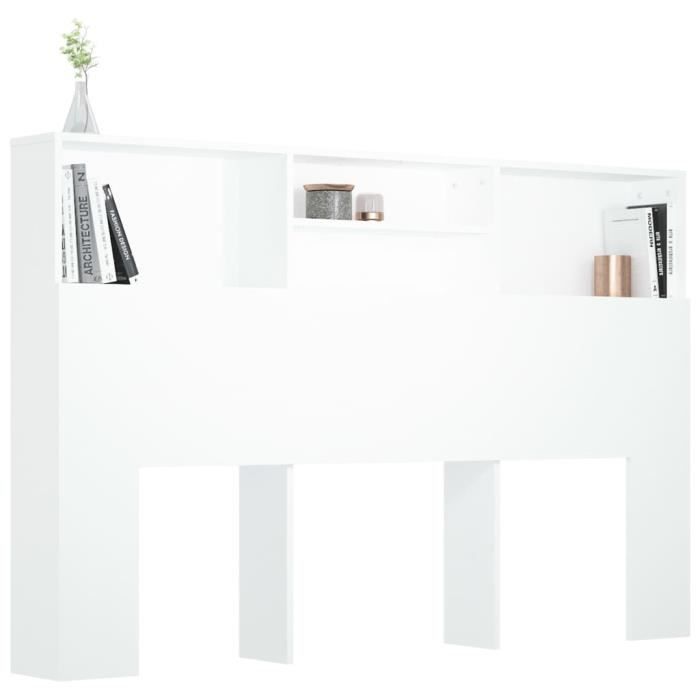 Armoire de tête de lit Blanc - MOTHINESSTO - 160x19x1035 cm - Contemporain - Design