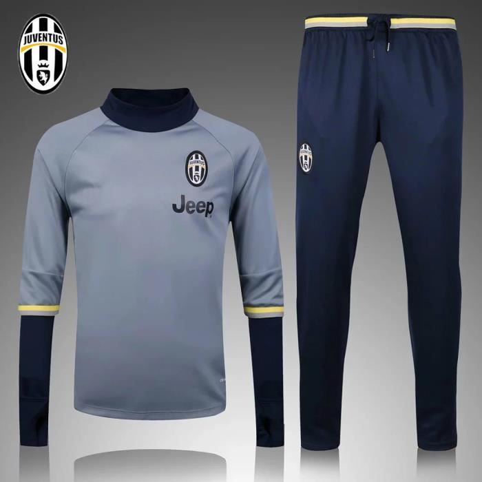 Football Wear Veste et Pantalon à Manches Longues Club Juventus Jersey Vêtements de Sport dentraînement