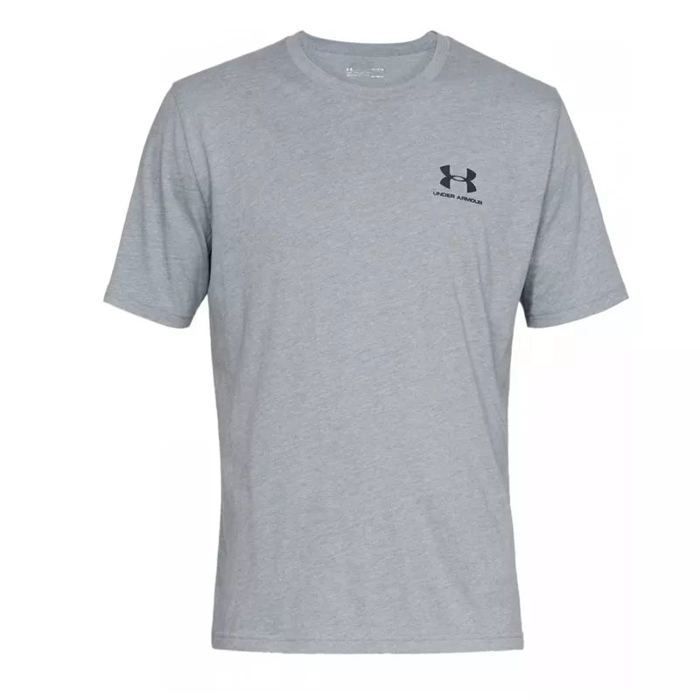 T-shirt de running - UNDER ARMOUR - Sportstyle - Charged Cotton - Gris - Manches courtes