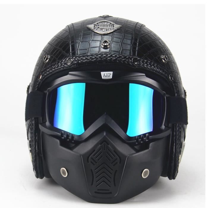 Casque moto Casque vintage Casque Harley lunettes Vintage Casque