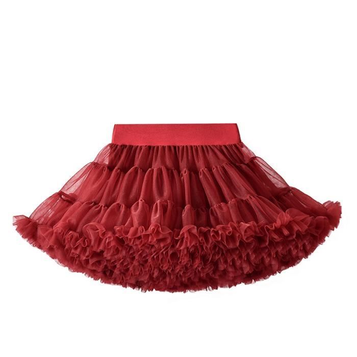 Jupe Tutu en Tulle pour Fille Tenue de Bal de Princesse pour ixde Ballet Spectacle Rouge Rouge Rouge Cdiscount Pret a Porter