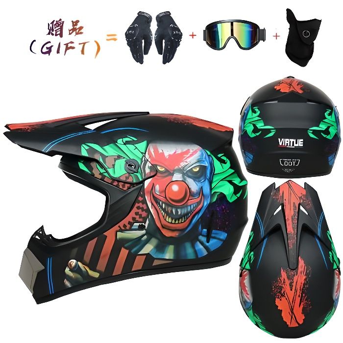 Casque De Moto Pour Enfants Course Professionnelle Hors Route Dessin Anime Cdiscount Auto