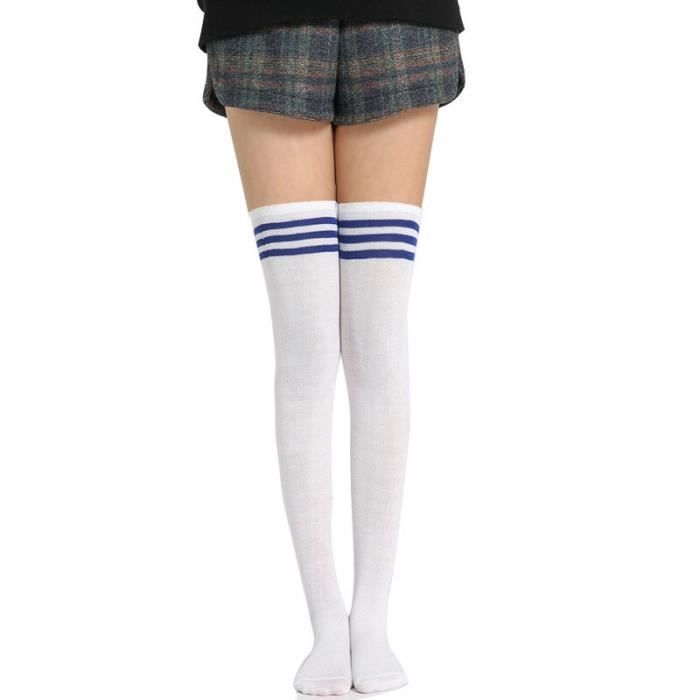 Collants Hauts Dentelle Blanche Avec Nœud - Bas Jarretelles Pour Cosplay, Fête, Noël, Halloween Collants Dentelle Blanche Jarretières