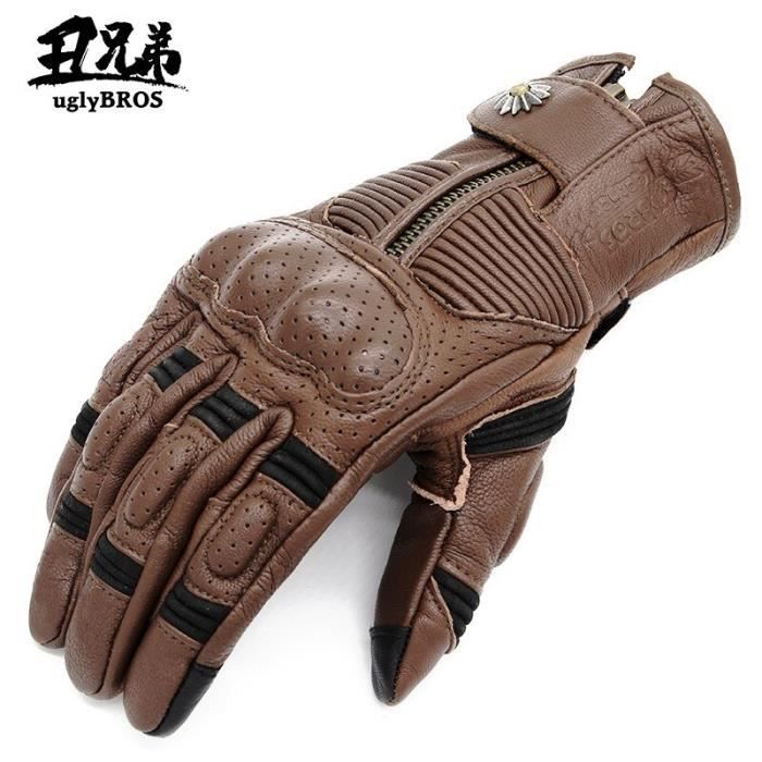 Gants De Moto Vintage En Cuir De Mouton Pour Homme - Marque GearX, Neufs Avec étiquettes (Noir, Pakistan)