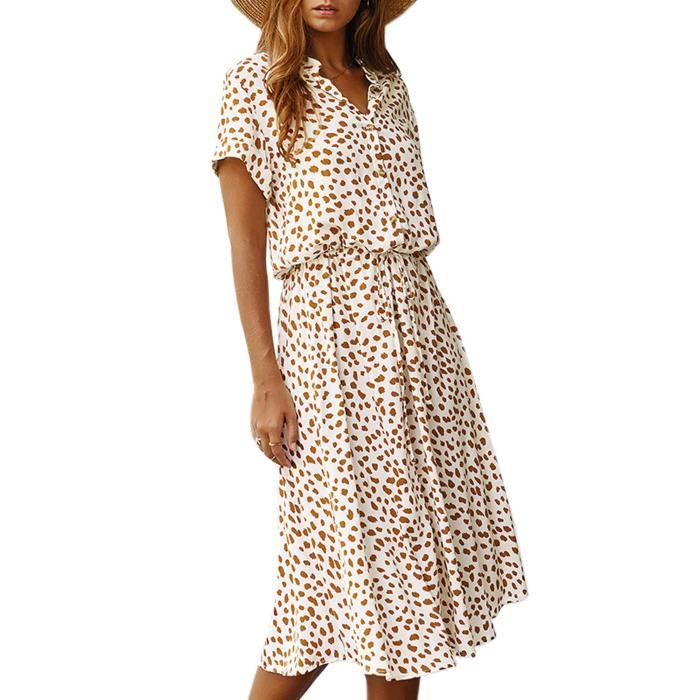 Robe Longue Femme Imprimée Fleurs - Manches Longues, Col V, Poches, Style Boho Décontracté
