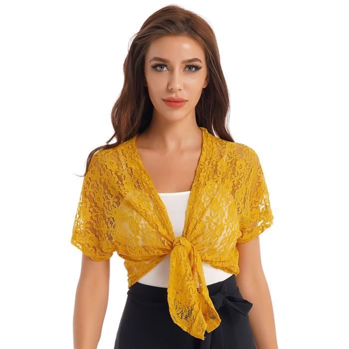 Boléro / Cardigan Court En Dentelle Florale Multicolore Pour Femme - Neuf Avec Étiquettes