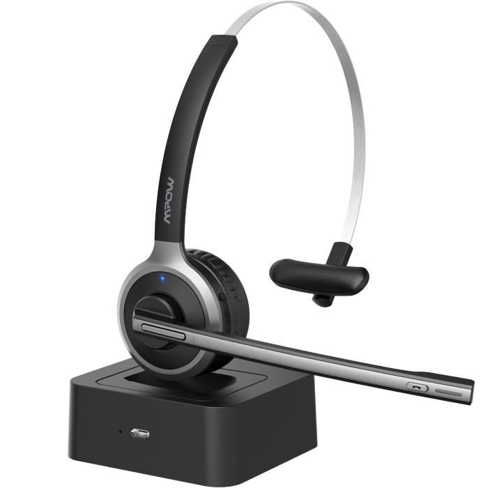 Mpow Casque sans Fil Bluetooth 65 Heures Hi-FI stéréo Bass Over Ear Cache-Oreilles Doux à mémoire de Forme Appels Mains Libres Assistant Vocal Bluetooth 5.0 et Mode Filaire pour téléphone PC TV 