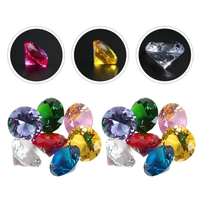 100pcs Pierres précieuses de diamant acrylique, pierres précieuses  multicolores pour les enfants, trésor de bijoux artificiels de pirate de  fête pour la décoration