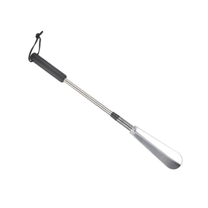 Chausse-pied Personnalisable Avec Gravure - Longueur Extra, Acier Inoxydable, Poignée En Cuir, Cadeau élégant